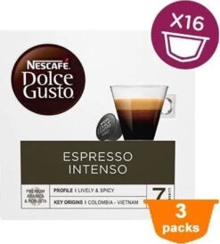Nescafé Dolce Gusto Espresso Intenso Cups - 3 X 16 Stuks -Koffie Verkoop 1082x1200