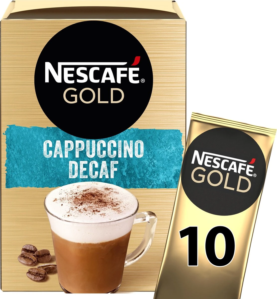 Nescafé Gold Cappuccino Decafé Oploskoffie - Ongezoet - 6 Doosjes à 10 Zakjes 2 Nescafé Gold Cappuccino Decafé Oploskoffie - Ongezoet - 6 Doosjes à 10 Zakjes - Afbeelding 2