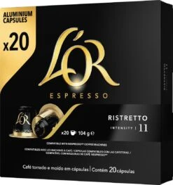 L'OR Espresso Ristretto Koffiecups - Intensiteit 11/12 - 10 X 20 Capsules -Koffie Verkoop 1128x1200