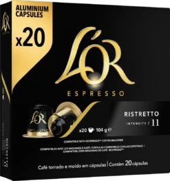 L'OR Espresso Ristretto Koffiecups - Intensiteit 11/12 - 10 X 20 Capsules -Koffie Verkoop 1129x1200
