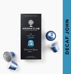 Aroma Club - Nespresso Compatible Capsules (120 St.) - No. 5 Decaf John - Intensiteit 3/5 - Decaf - 100% Aluminium Koffiecups 10 Aroma Club - Nespresso Compatible Capsules (120 St.) - No. 5 Decaf John - Intensiteit 3/5 - Decaf - 100% Aluminium Koffiecups -Koffie Verkoop 1149x1200