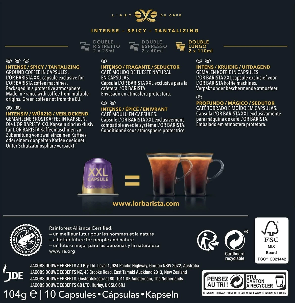 L'OR BARISTA XXL Lungo Profondo (8) - 5 X 10 Koffiecups 2 L'OR BARISTA XXL Lungo Profondo (8) - 5 X 10 Koffiecups - Afbeelding 2