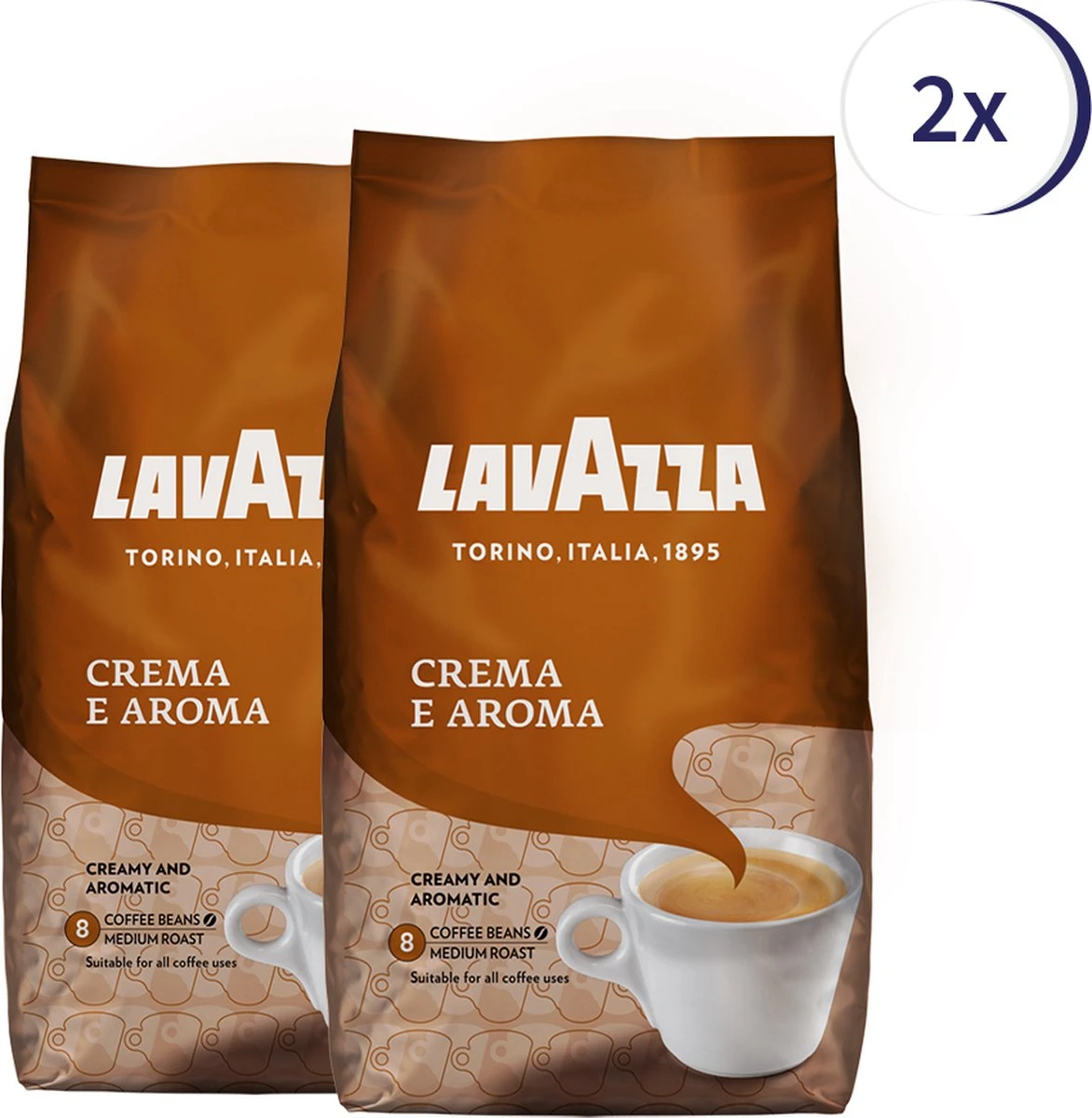 Lavazza Crema Aroma Koffiebonen 1kg X2 1 Lavazza Crema Aroma Koffiebonen 1kg X2