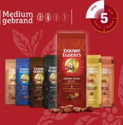Douwe Egberts Aroma Rood Koffiebonen - 4 X 1000 Gram - Extra Grote Verpakking -Koffie Verkoop 1181x1200