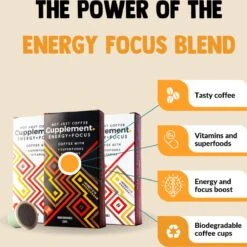 Cupplement Energy/Focus Blend Dark Roast Espresso - 10 Nespresso Koffiecups - Koffie Met Vitamines, Extra Cafeïne En Superfoods - Duurzame Biologische Afbreekbare Koffie Capsules -Koffie Verkoop 1198x1200 6