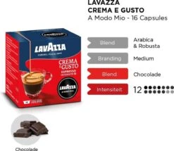 LAVAZZA A Modo Mio Crema E Gusto – 16 Cups -Koffie Verkoop 1200x1043 1