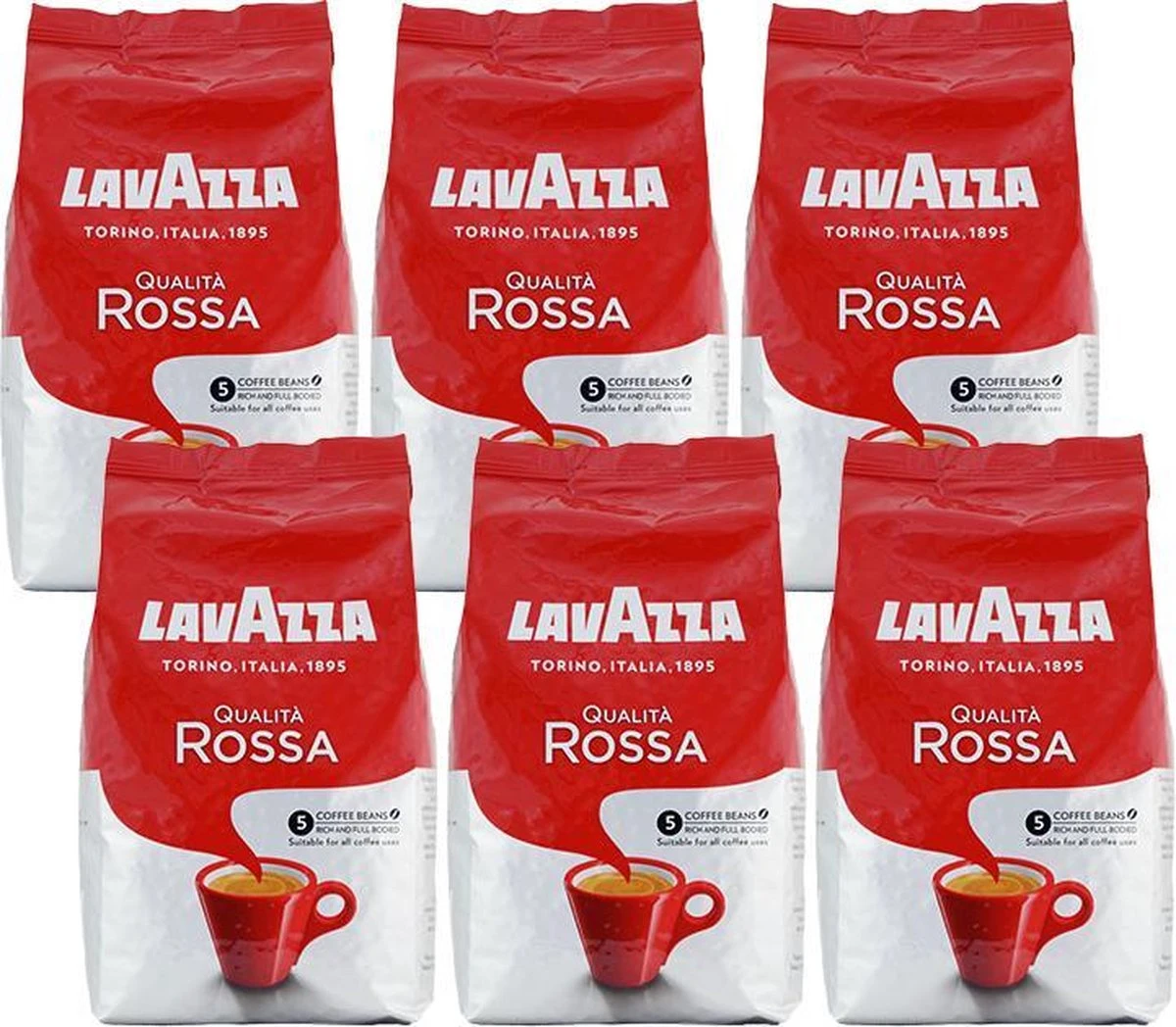 Lavazza Qualita Rossa Koffiebonen - 6x1KG 4 Lavazza Qualita Rossa Koffiebonen - 6x1KG - Afbeelding 4