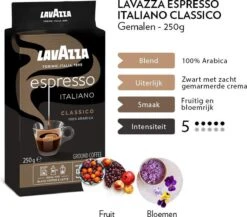 Lavazza Espresso Italiano Classico Gemalen / Filterkoffie - 8 X 250 Gram -Koffie Verkoop 1200x1053 1