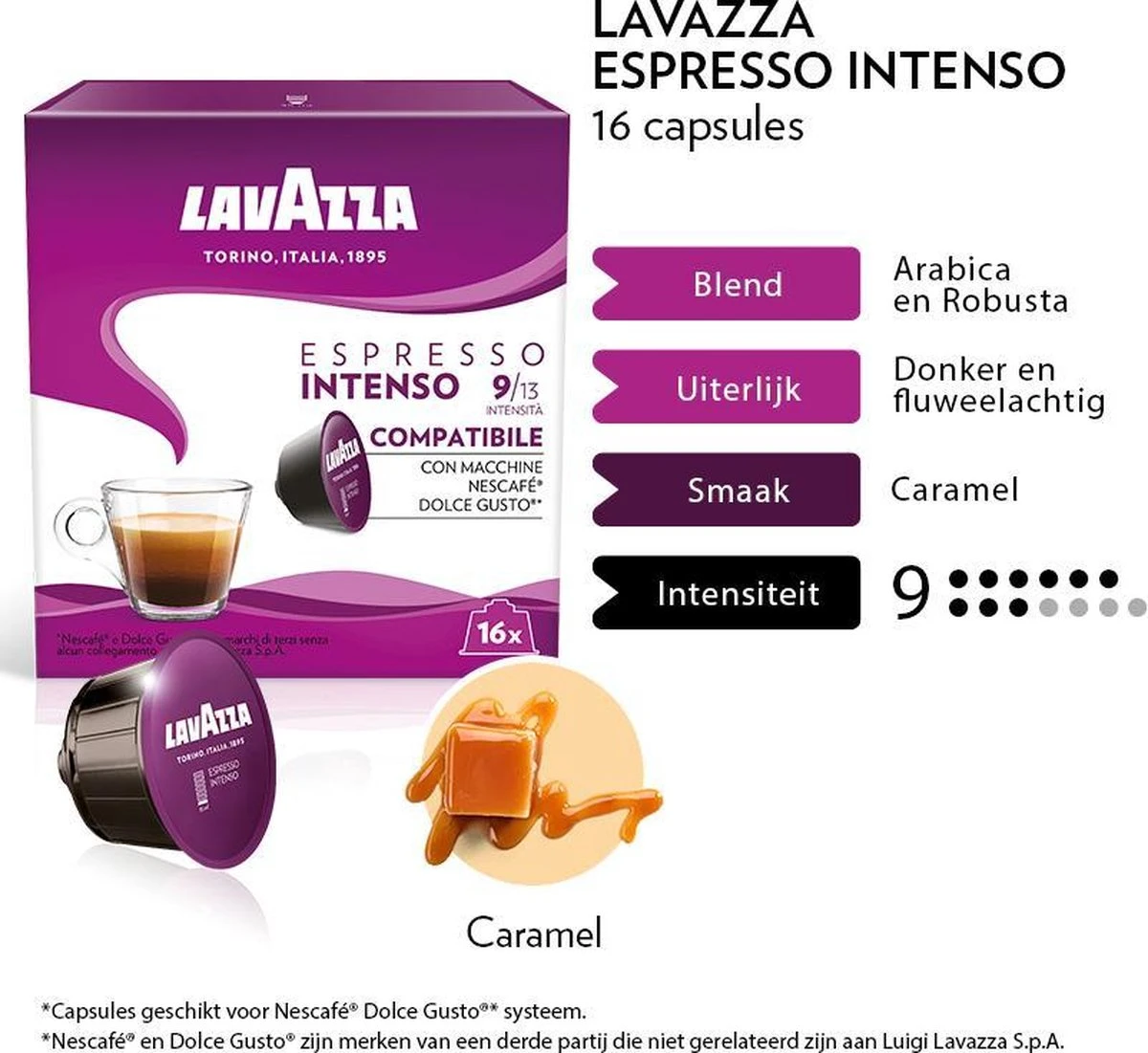 Lavazza Espresso Intenso Capsules - Geschikt Voor Dolce Gusto Apparaat - 6 X 16 Stuks 2 Lavazza Espresso Intenso Capsules - Geschikt Voor Dolce Gusto Apparaat - 6 X 16 Stuks - Afbeelding 2