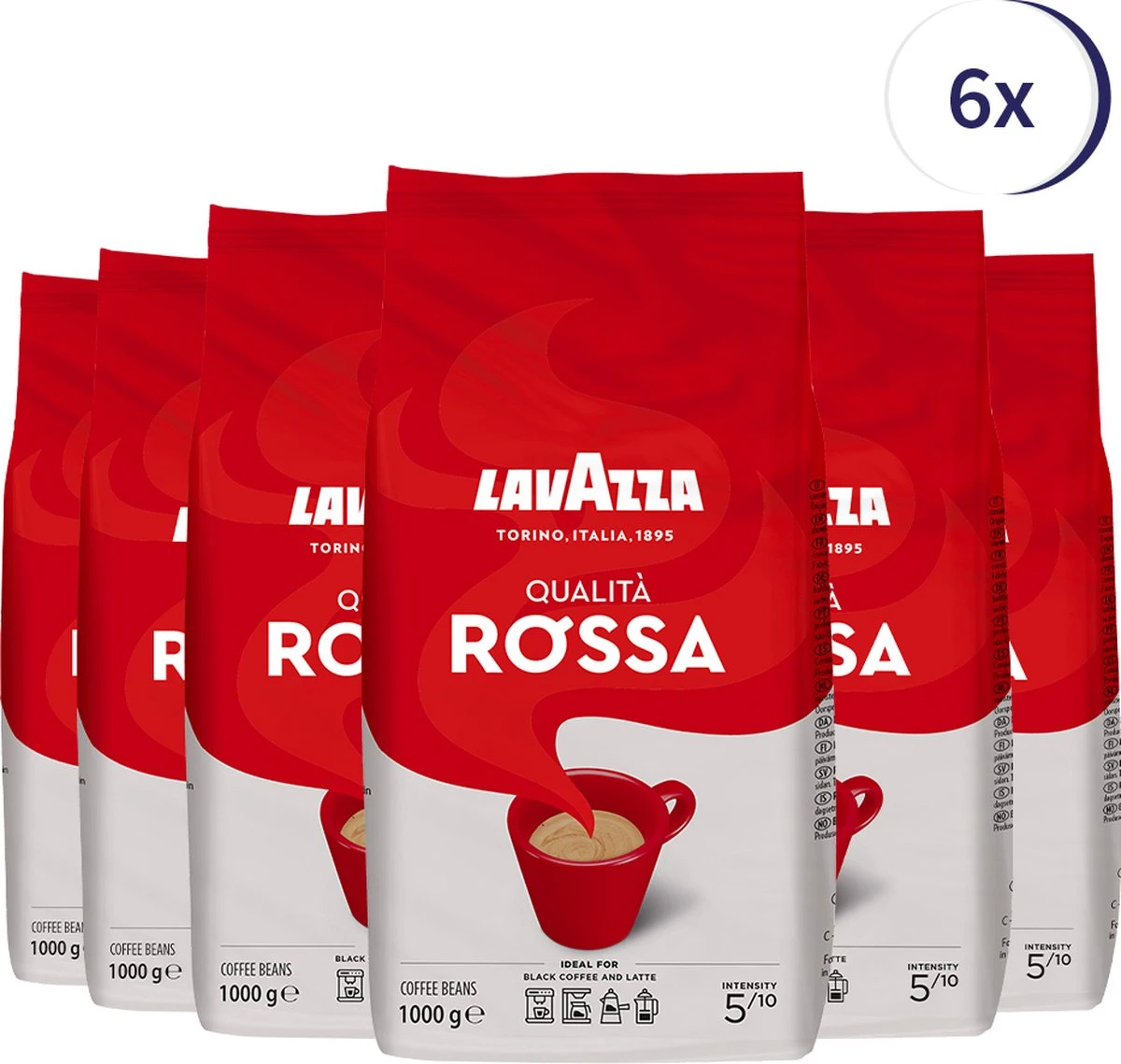 Lavazza Qualita Rossa Koffiebonen - 6x1KG 1 Lavazza Qualita Rossa Koffiebonen - 6x1KG