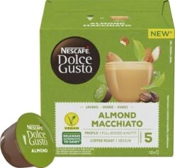 Nescafé Dolce Gusto Almond Macchiato Capsules - Vegan Koffie - 36 Koffiecups -Koffie Verkoop 1200x1151