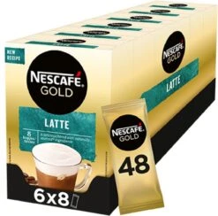 Nescafé Gold Latte Macchiato Oploskoffie - 6 Doosjes à 8 Zakjes