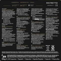 L'OR Espresso Ristretto Koffiecups - Intensiteit 11/12 - 10 X 20 Capsules -Koffie Verkoop 1200x1186 1