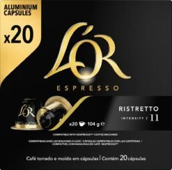 L'OR Espresso Ristretto Koffiecups - Intensiteit 11/12 - 10 X 20 Capsules -Koffie Verkoop 1200x1187