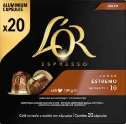 L'OR Lungo Estremo (10) - 10 X 20 Koffiecups -Koffie Verkoop 1200x1187 4