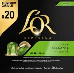 L'OR Lungo Elegante Koffiecups - Intensiteit 6/12 - 10 X 20 Capsules -Koffie Verkoop 1200x1187 5