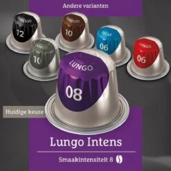 Douwe Egberts Lungo Intens Koffiecups - Intensiteit 8/12 - 10 X 20 Capsules -Koffie Verkoop 1200x1200