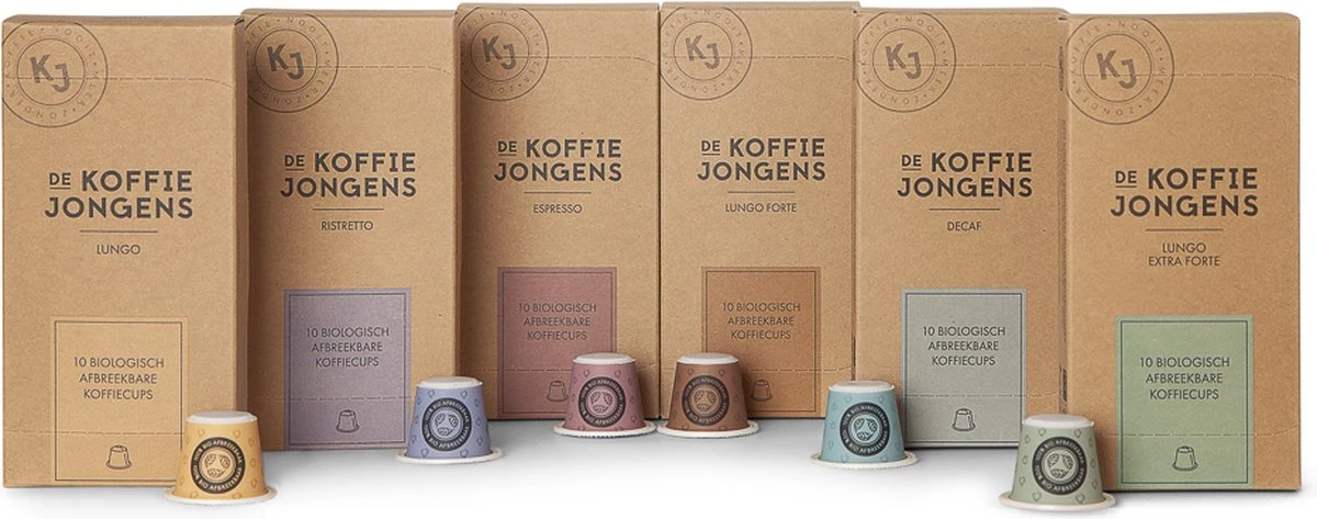 Biologisch Afbreekbare Koffiecups - Proefpakket 180x - De Koffiejongens 1 Biologisch Afbreekbare Koffiecups - Proefpakket 180x - De Koffiejongens