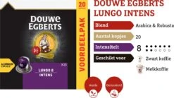 Douwe Egberts Lungo Intens Koffiecups - Intensiteit 8/12 - 10 X 20 Capsules -Koffie Verkoop 1200x673