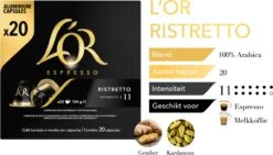 L'OR Espresso Ristretto Koffiecups - Intensiteit 11/12 - 10 X 20 Capsules -Koffie Verkoop 1200x685