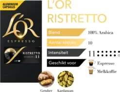 L'OR Espresso Ristretto (11) - 10 X 10 Koffiecups -Koffie Verkoop 1200x921
