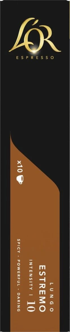 L'OR Lungo Estremo Koffiecups - Intensiteit 10/12 - 10 X 10 Capsules -Koffie Verkoop 255x1200 2