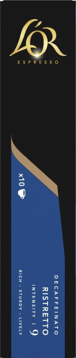 L'OR Espresso Ristretto Decaffeinato - Intensiteit 9/12 - 10 X 10 Capsules -Koffie Verkoop 255x1200 6