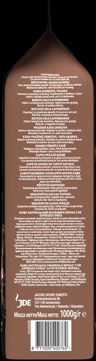 L'OR Forza Koffiebonen (9) - 4x 1000 Gram 3 L'OR Forza Koffiebonen (9) - 4x 1000 Gram - Afbeelding 3