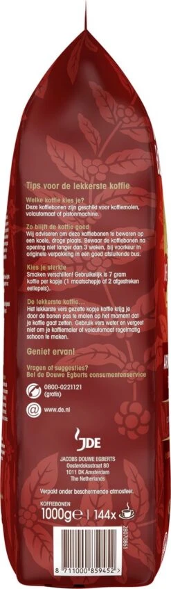 Douwe Egberts Aroma Rood Koffiebonen - 4 X 1000 Gram - Extra Grote Verpakking -Koffie Verkoop 350x1200