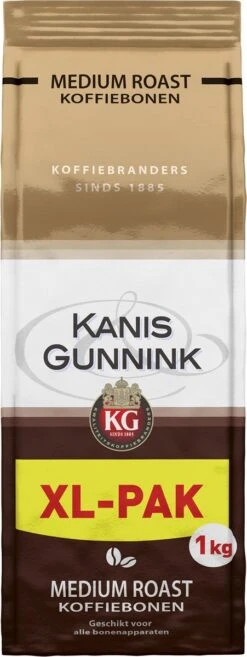 Kanis & Gunnink Medium Roast Koffiebonen - 4 X 1000 Gram - Voordeelverpakking -Koffie Verkoop 451x1200