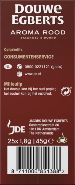 Douwe Egberts Aroma Rood Sticks Oploskoffie - 6 X 25 Zakjes -Koffie Verkoop 492x1200