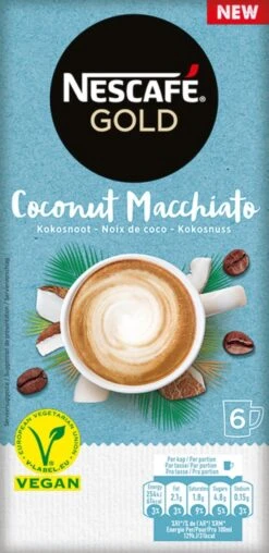 Nescafé Gold Coconut Macchiato Oploskoffie - 6 Doosjes à 6 Zakjes -Koffie Verkoop 583x1200 1