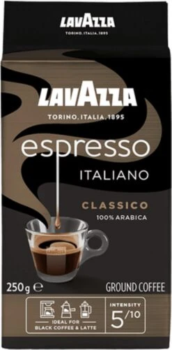 Lavazza Espresso Italiano Classico Gemalen / Filterkoffie - 8 X 250 Gram -Koffie Verkoop 592x1200
