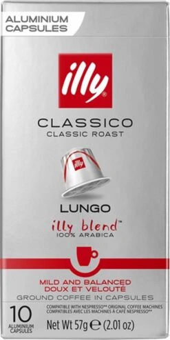 Illy Lungo Classico Koffiecups - Intensiteit 5/9 - 10 X 10 Capsules -Koffie Verkoop 601x1200