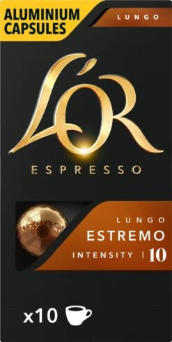 L'OR Lungo Estremo Koffiecups - Intensiteit 10/12 - 10 X 10 Capsules -Koffie Verkoop 606x1200 2