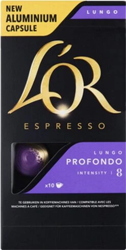 L'OR Lungo Profondo Koffiecups - Intensiteit 8/12 - 10 X 10 Capsules -Koffie Verkoop 608x1200 1