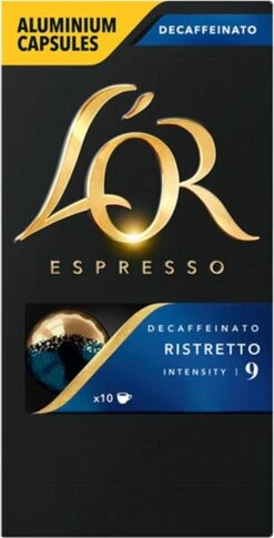 L'OR Espresso Ristretto Decaffeinato - Intensiteit 9/12 - 10 X 10 Capsules -Koffie Verkoop 611x1200 1