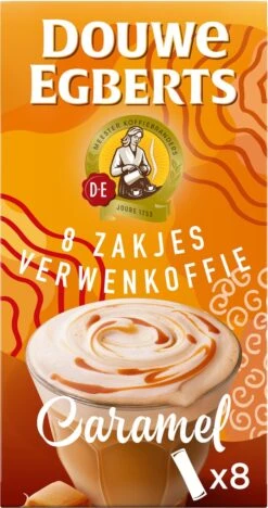Douwe Egberts Verwenkoffie Latte Caramel Oploskoffie - 5 X 8 Zakjes -Koffie Verkoop 633x1200 2
