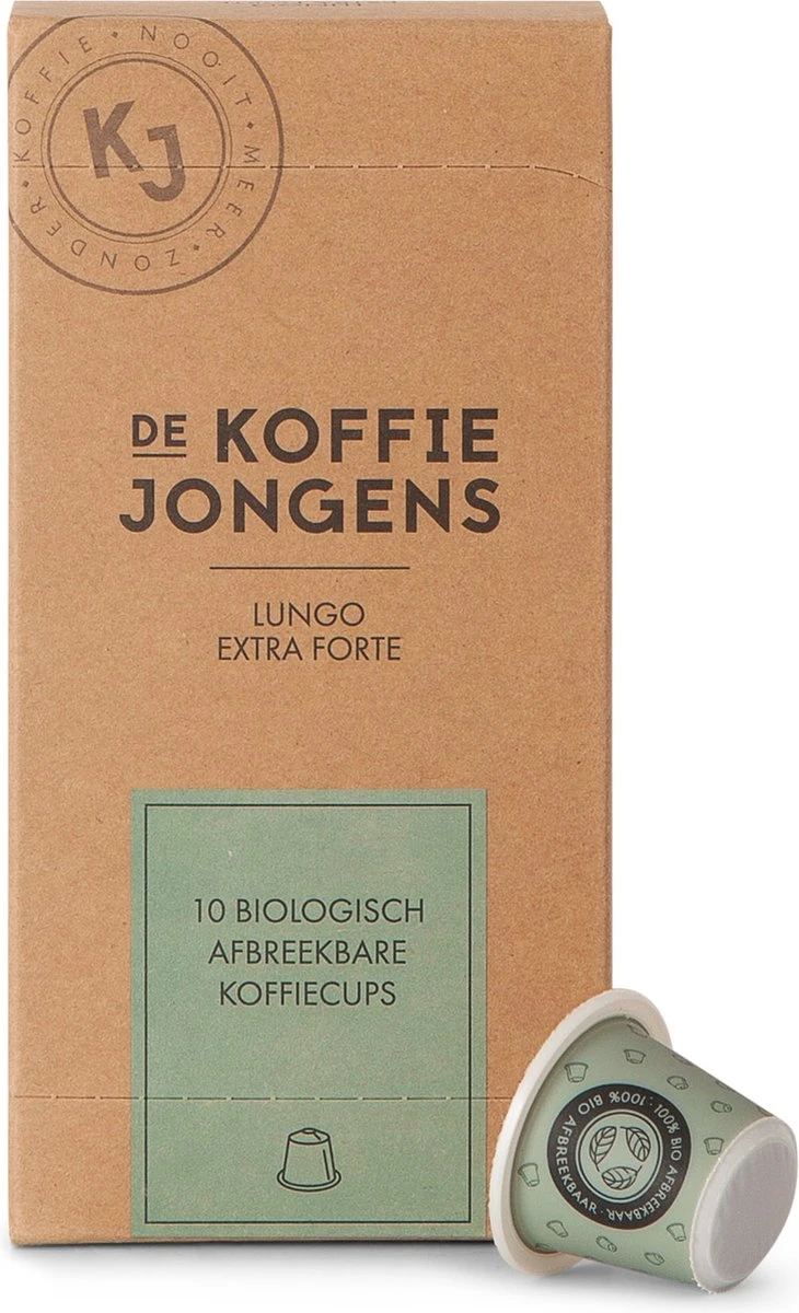 Nespresso Cups - De Koffiejongens - Lungo Extra Forte - 100% Biologisch Afbreekbaar - 60 Cups - 100% Nespresso Compatible 1 Nespresso Cups - De Koffiejongens - Lungo Extra Forte - 100% Biologisch Afbreekbaar - 60 Cups - 100% Nespresso Compatible