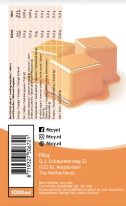 Fitcy | Koffiesiroop | Karamel | Barista Syrup | Zero | Vegan | Vetvrij | Suikervrij | Keto-vriendelijk | Koffie | Siroop| MET DOSEERPOMP | 1L -Koffie Verkoop 732x1200 1