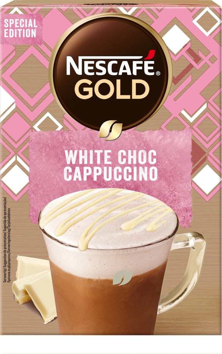 NESCAFE GOLD White Choc Cappuccino 6 Doosjes à 8 Zakjes 2 NESCAFE GOLD White Choc Cappuccino 6 Doosjes à 8 Zakjes - Afbeelding 2
