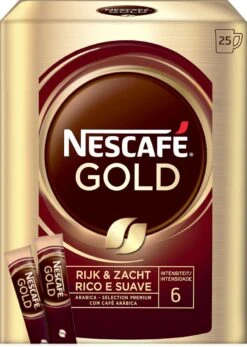 Nescafé Gold Oploskoffie - 6 Doosjes à 25 Zakjes -Koffie Verkoop 853x1200