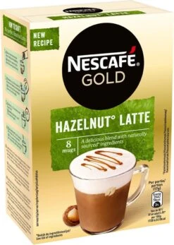Nescafé Gold Hazelnoot Latte Oploskoffie - 6 Doosjes à 8 Zakjes -Koffie Verkoop 855x1200