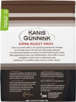 Kanis & Gunnink Dark Roast Koffiepads - 10 X 36 Pads -Koffie Verkoop 894x1200