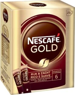 Nescafé Gold Oploskoffie - 6 Doosjes à 25 Zakjes -Koffie Verkoop 949x1200