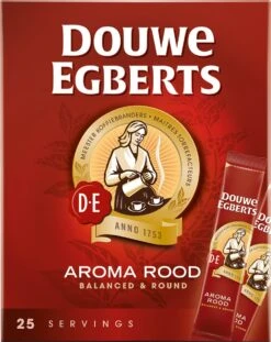 Douwe Egberts Aroma Rood Sticks Oploskoffie - 6 X 25 Zakjes -Koffie Verkoop 954x1200 1